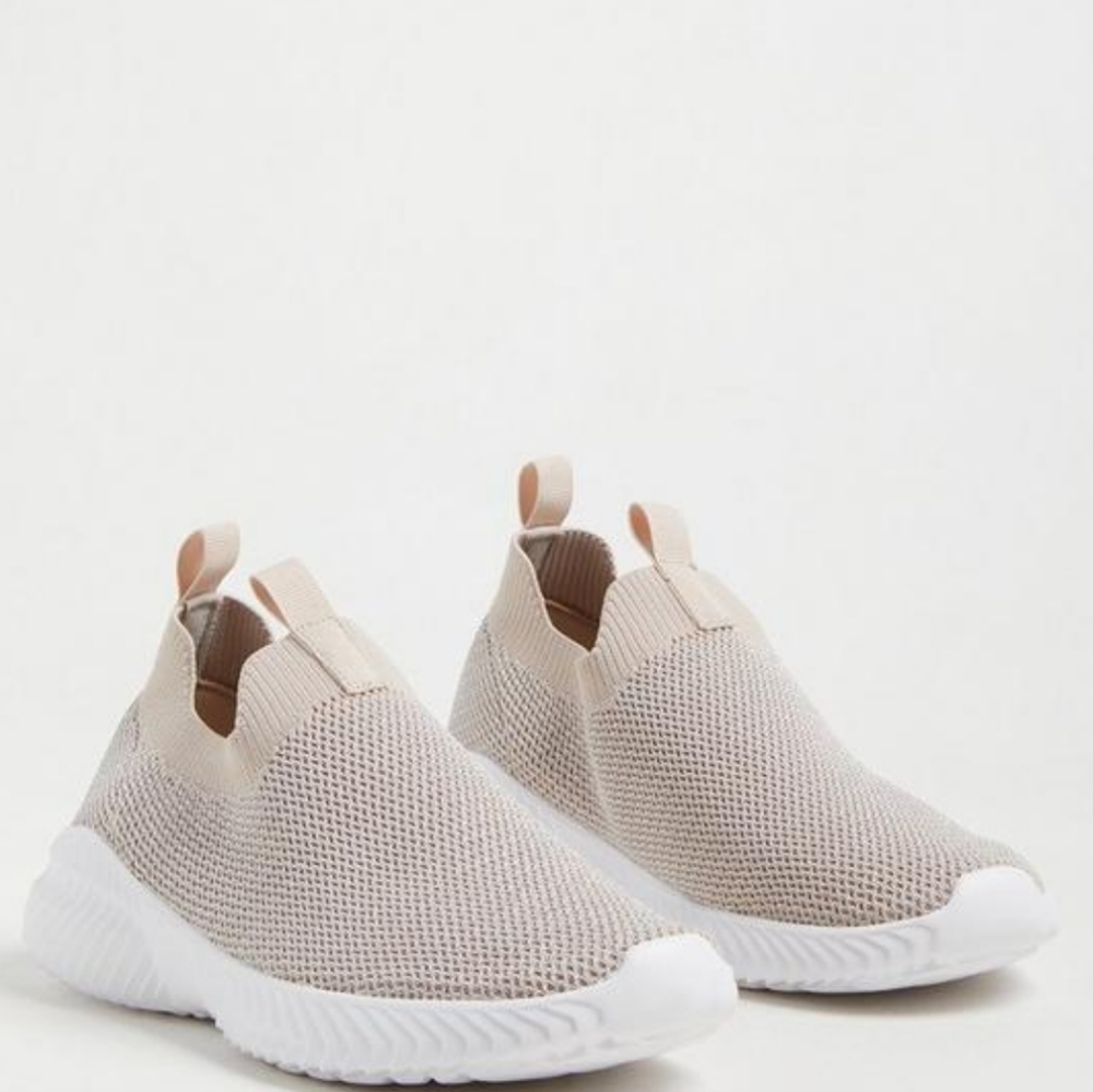 Torrid Slip-On Active Sneaker - Beige Stretch Knit (WW)
